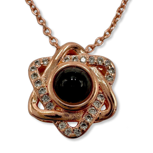 Sterling Silver Star Of David Necklace With Zircon stone
