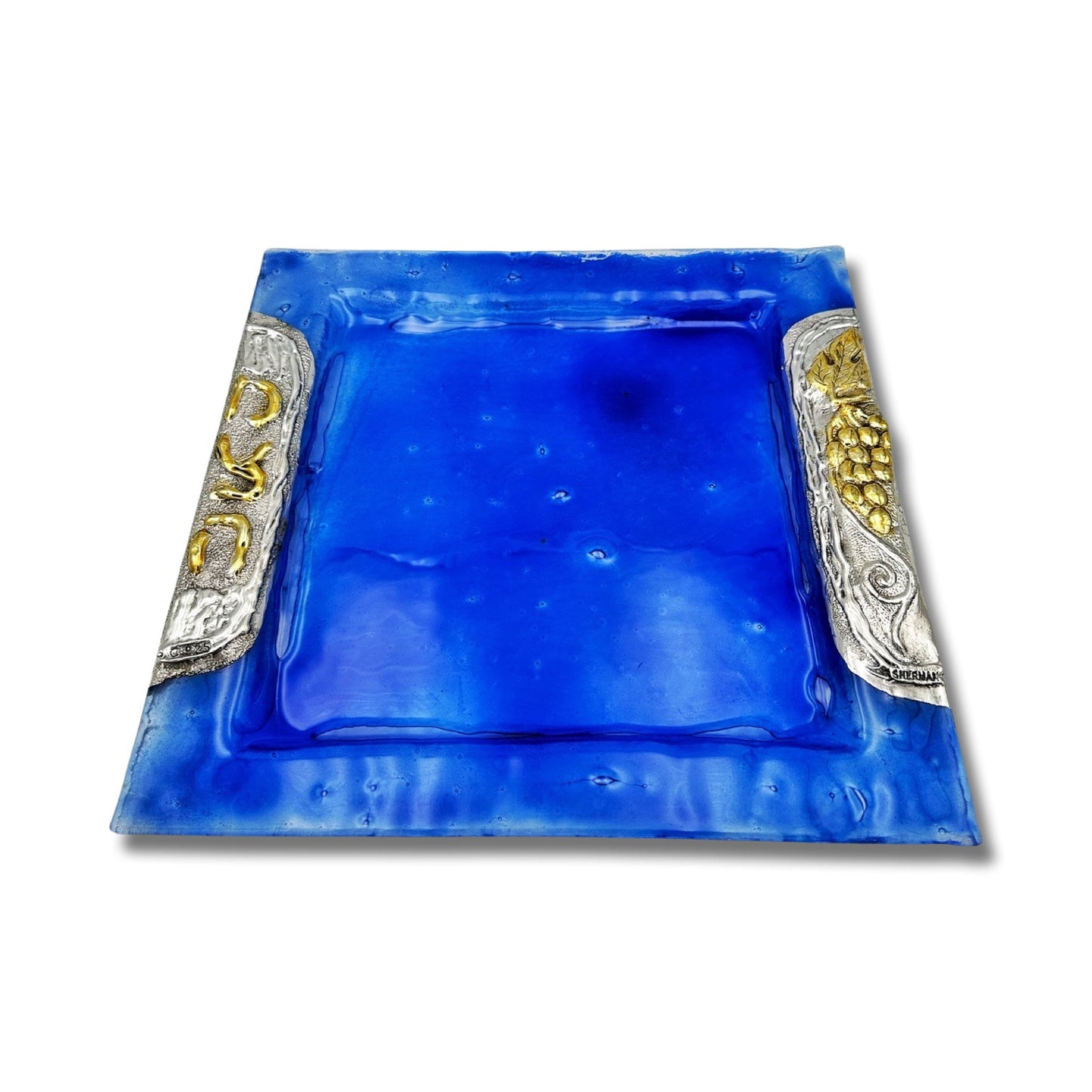 Blue Passover Matzah Plate