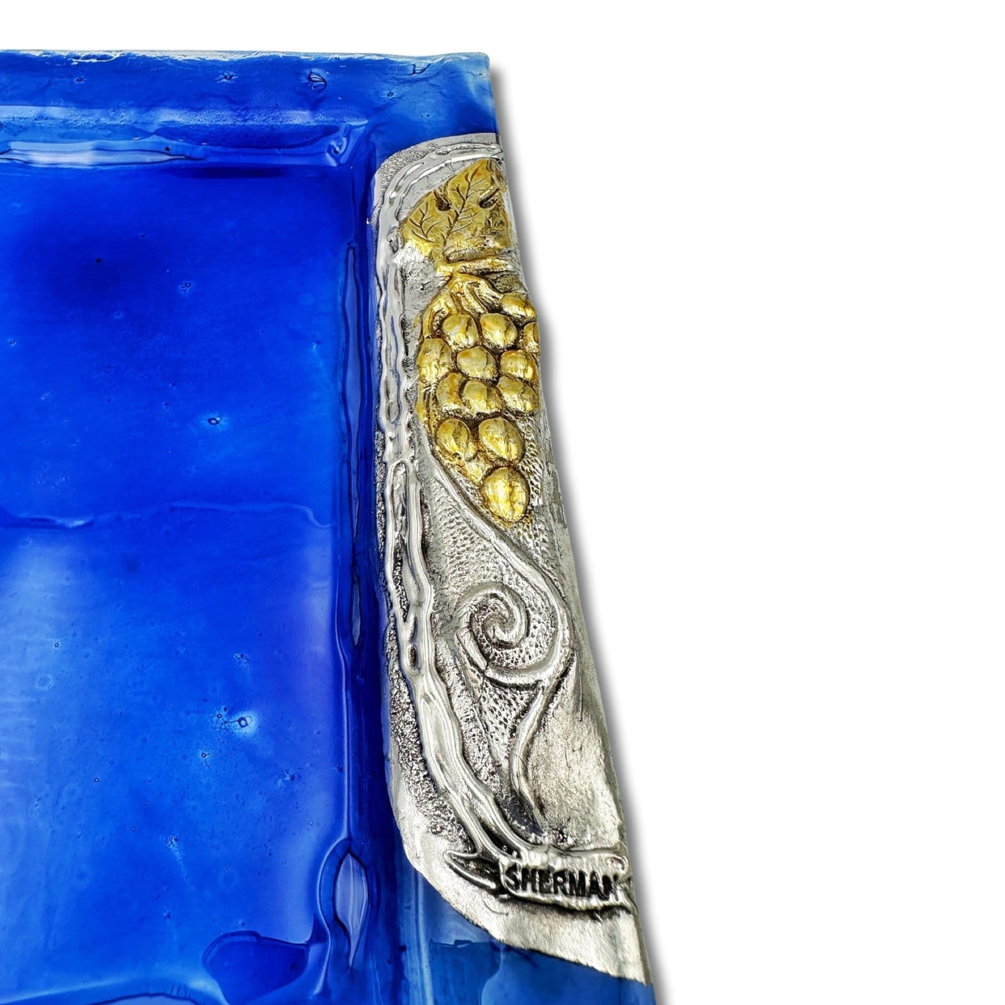 Blue Passover Matzah Plate