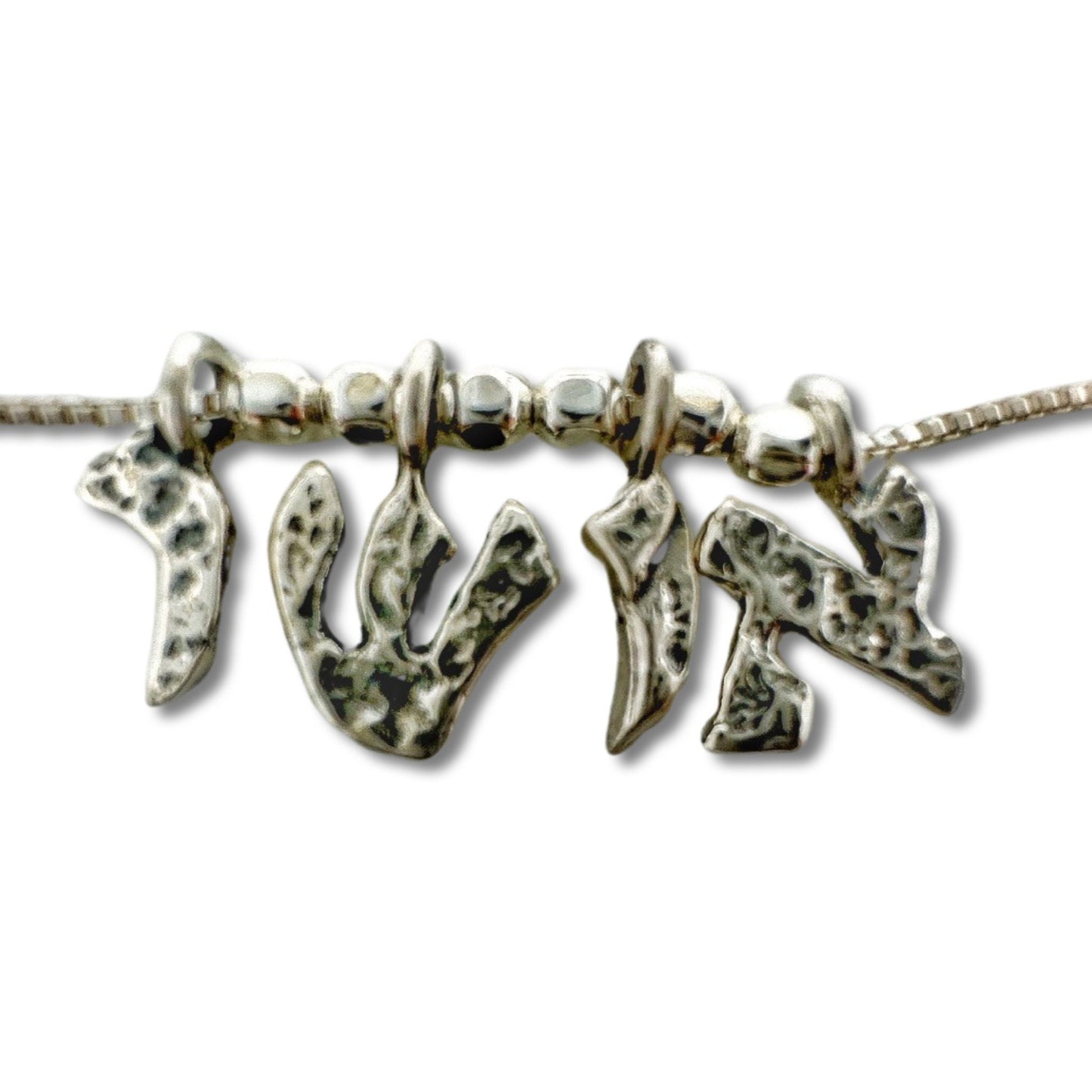 Personalized Hebrew Silver Name Necklace