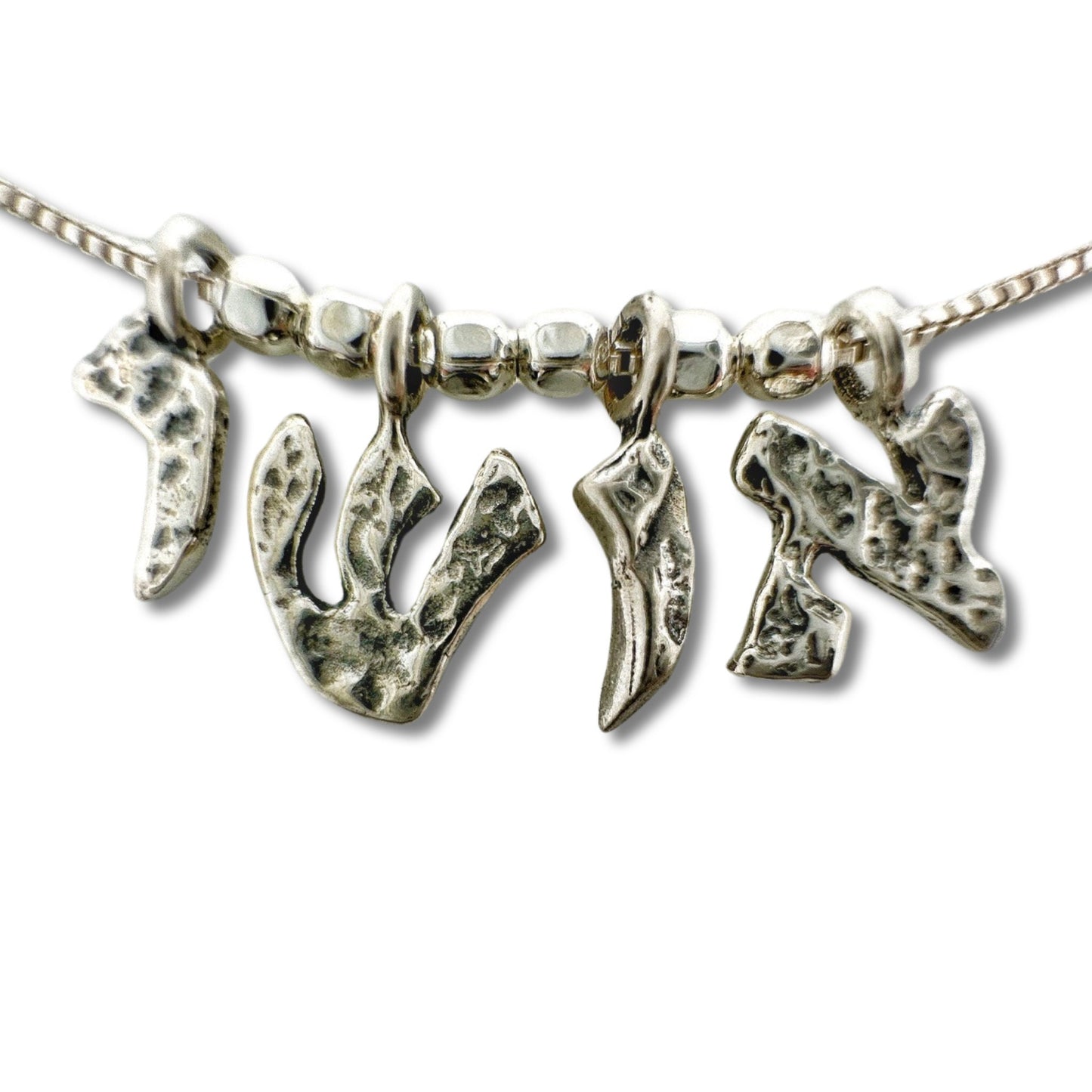Personalized Hebrew Silver Name Necklace