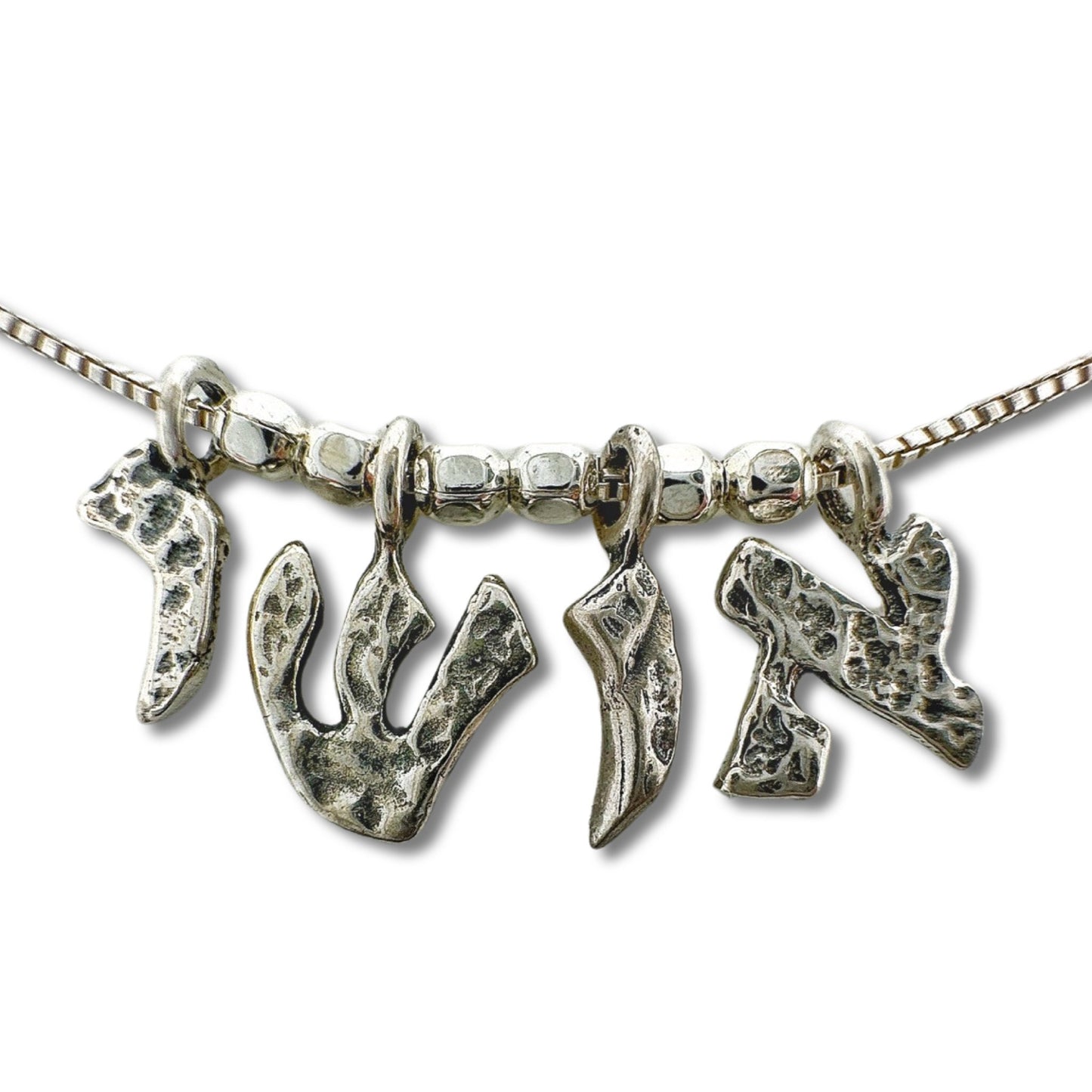 Personalized Hebrew Silver Name Necklace