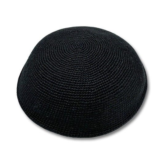 Black Cotton knitted Hand Made Kippah