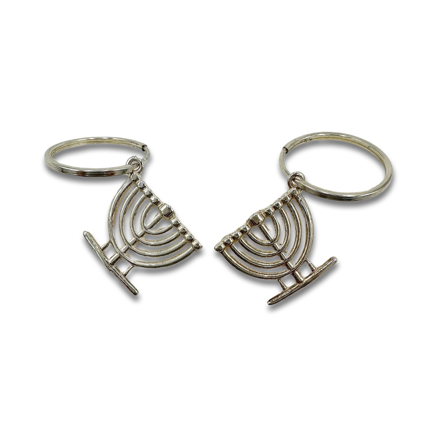 Sterling Silver Menorah Earrings