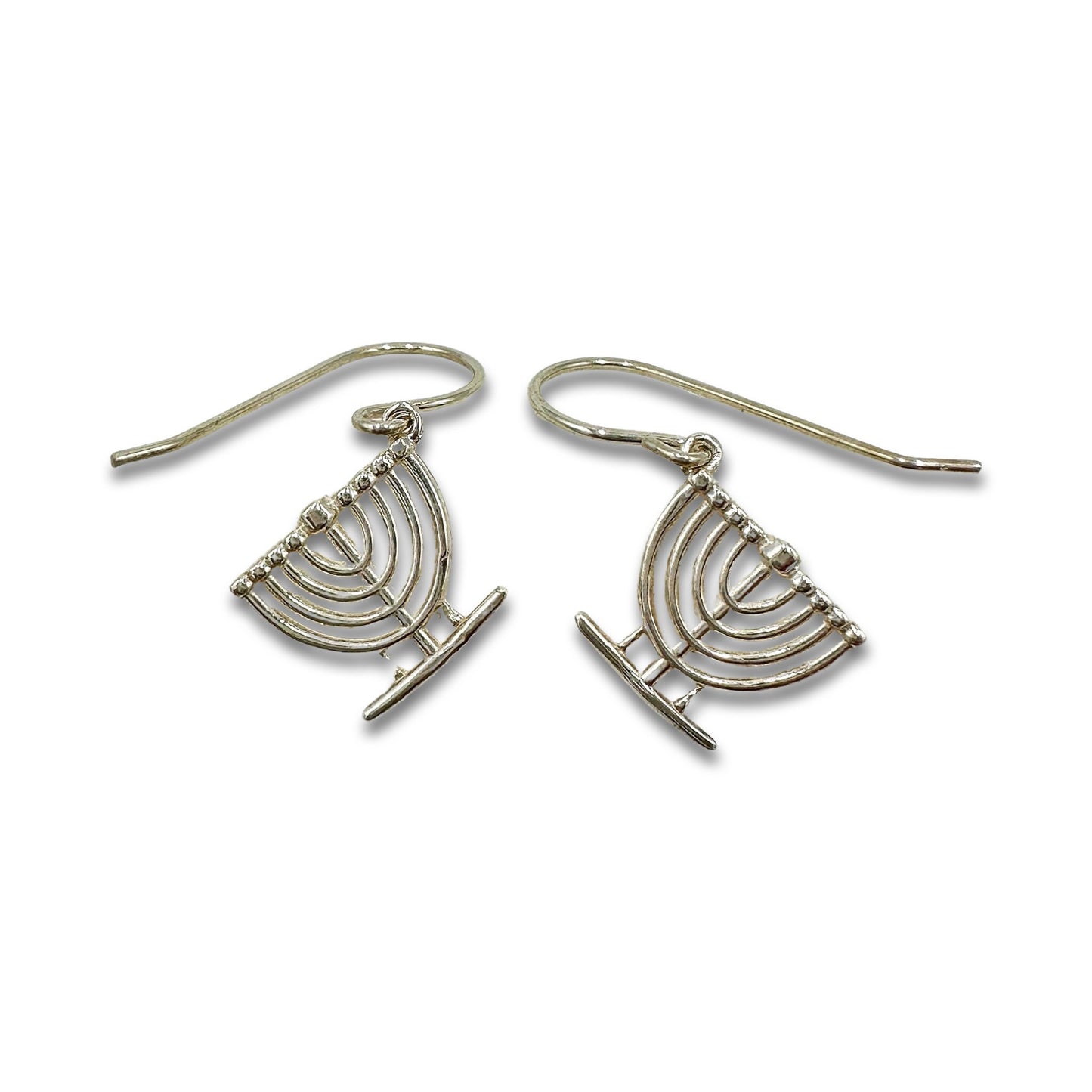 Sterling Silver Menorah Earrings