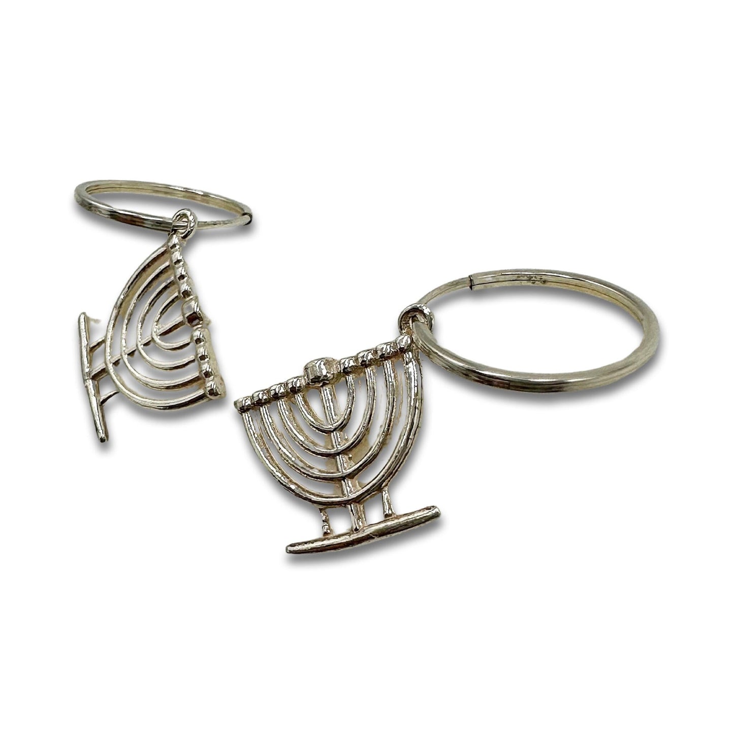 Sterling Silver Menorah Earrings