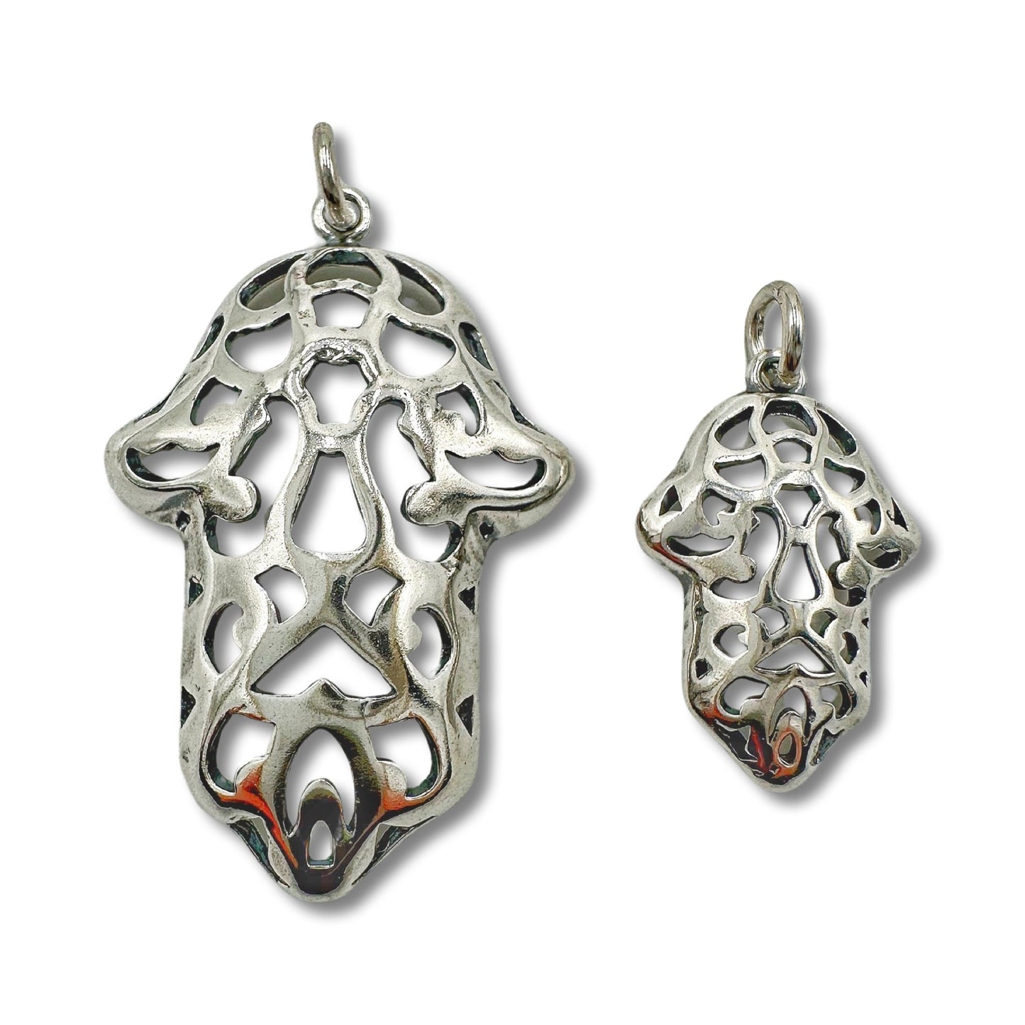 Big Sterling Silver Hamsa Necklace/Pendant