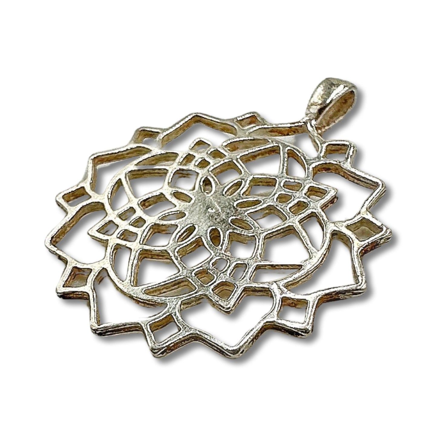 Sterling Silver Mandala Star of David Necklace/Pendant